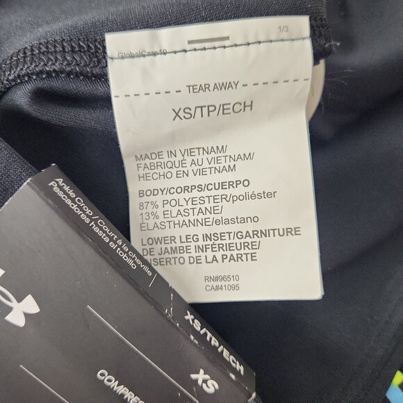 Under Armour Women's HeatGear Armour No-Slip Waistband Geo Ankle Leggings XS - Picture 7 of 9